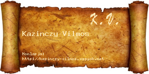 Kazinczy Vilmos névjegykártya