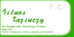 vilmos kazinczy business card